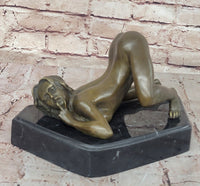 Nino Oliviono Sensual Nude Erotic Female Exposed Bronze Sculpture