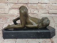 Nino Oliviono Sensual Nude Erotic Female Exposed Bronze Sculpture