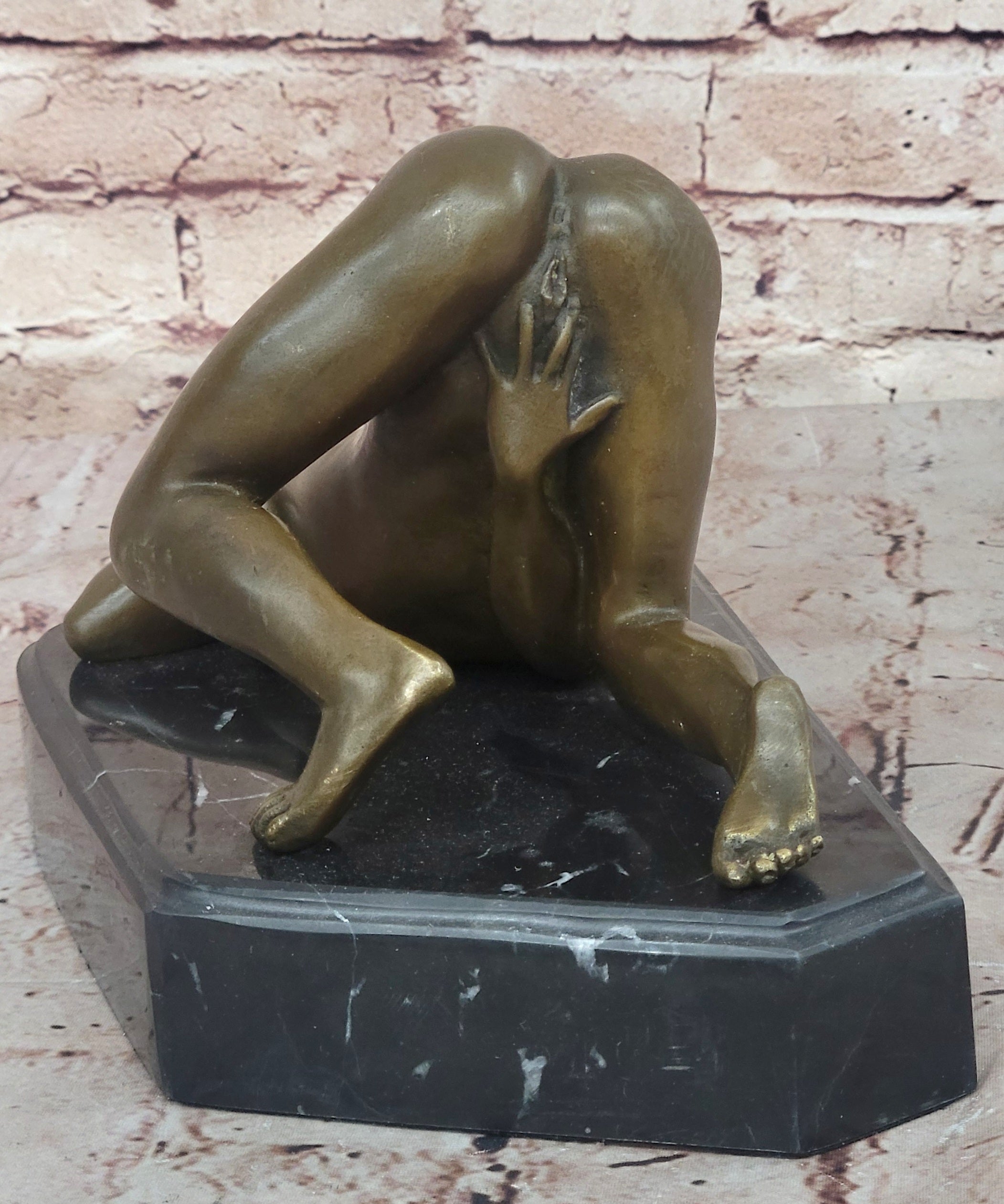Nino Oliviono Sensual Nude Erotic Female Exposed Bronze Sculpture