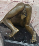 Nino Oliviono Sensual Nude Erotic Female Exposed Bronze Sculpture