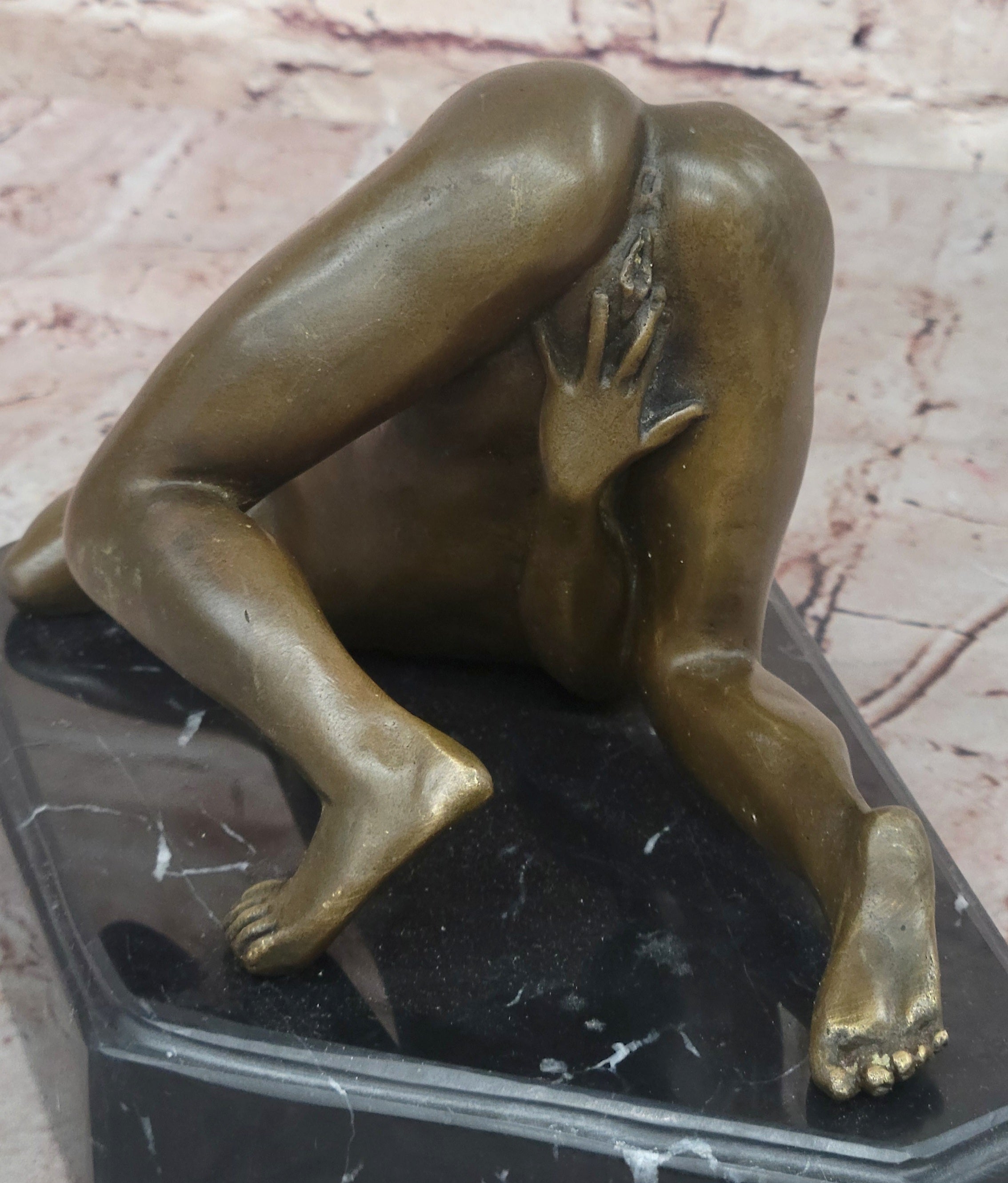 Nino Oliviono Sensual Nude Erotic Female Exposed Bronze Sculpture