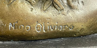 Erotic Nude Exhibitionist Girl Legs in the Air Bronze Statue Sculpture Original Art 9" x 6"