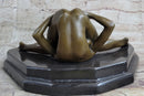 Signed Oliviono Flexible Erotic Nude Woman Bronze Sculpture Deco