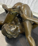 Signed Oliviono Flexible Erotic Nude Woman Bronze Sculpture Deco