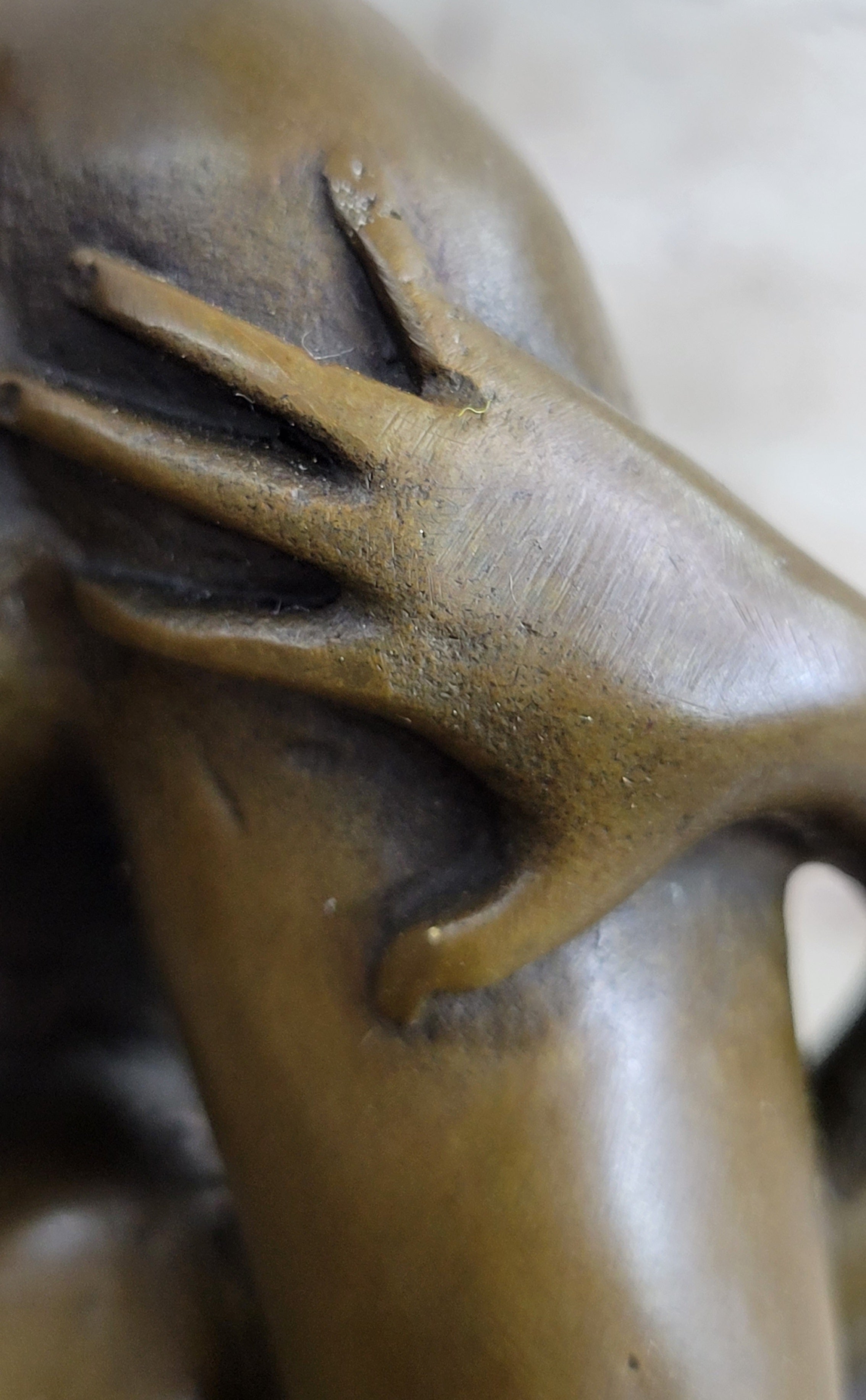 Signed Oliviono Flexible Erotic Nude Woman Bronze Sculpture Deco