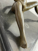 Nude Girl Touching Herself Erotic Art Sculpture Figure Marble Base
