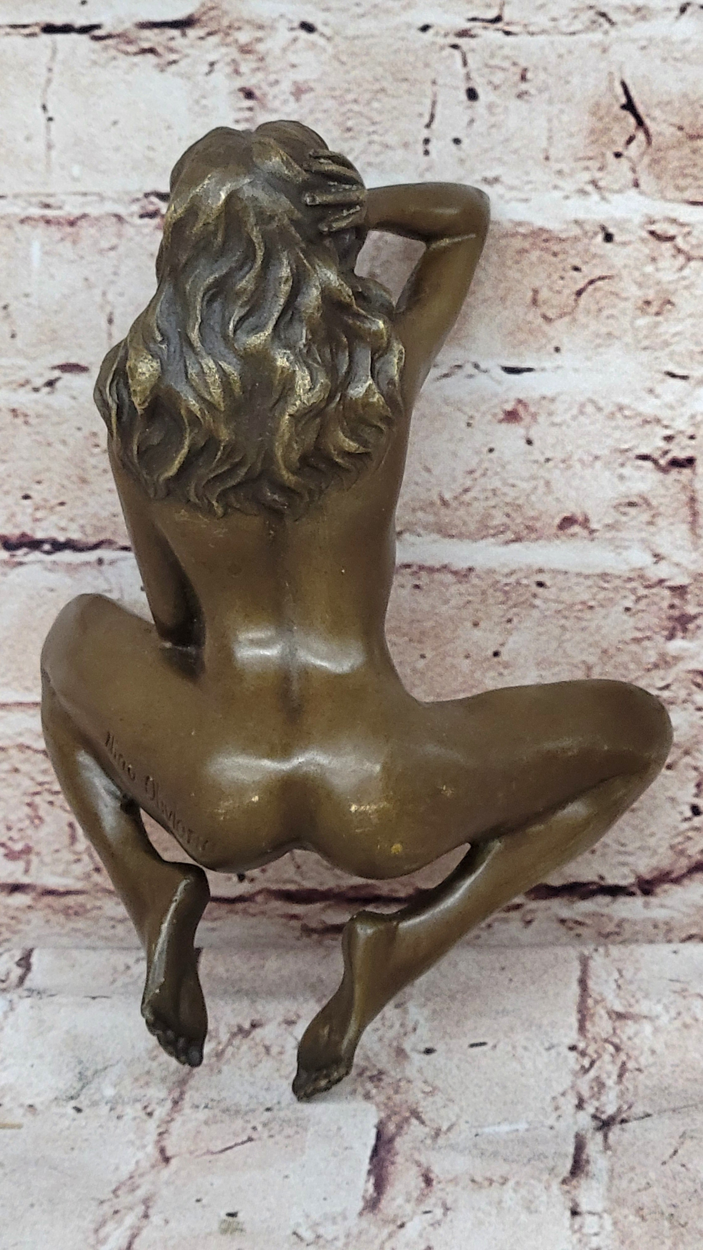 Erotic Nude Female on Back Sculpture Figure Adult Art
