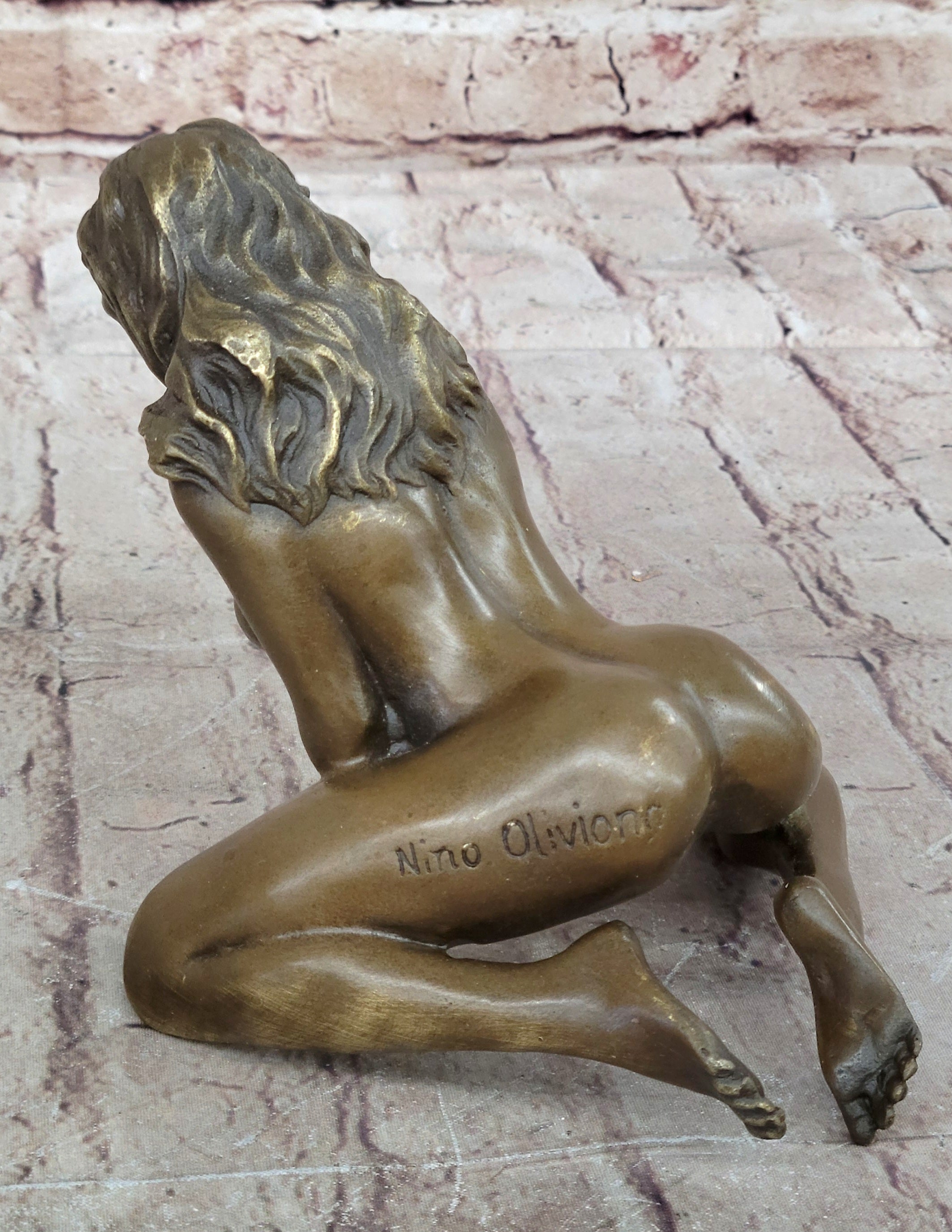 Erotic Nude Female on Back Sculpture Figure Adult Art