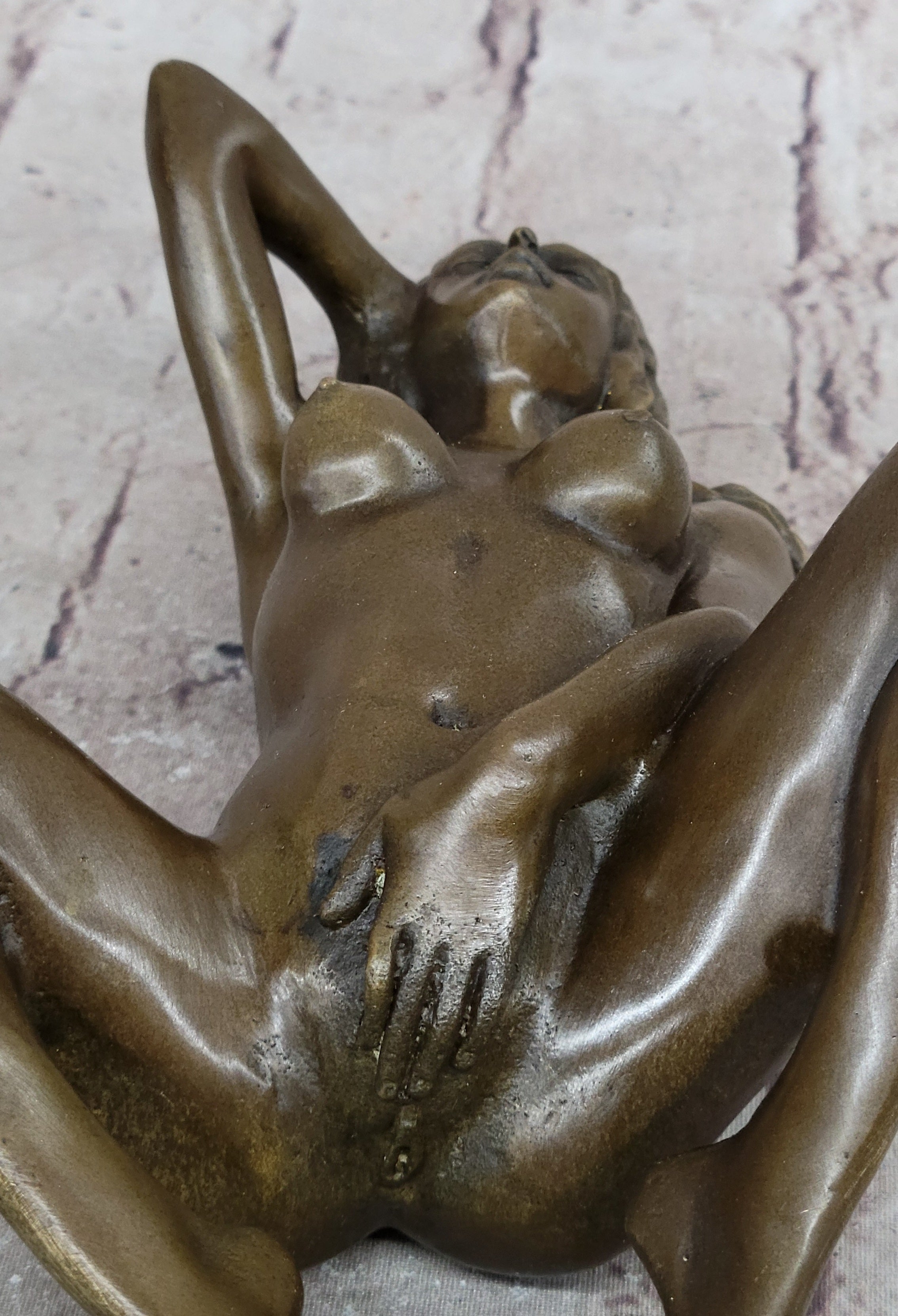 Erotic Nude Female on Back Sculpture Figure Adult Art