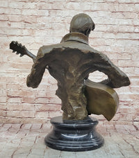 Elvis Presley Playing Guitar Bronze Bust Sculpture Signed 24" x 26"