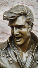 Elvis Presley Playing Guitar Bronze Bust Sculpture Signed 24" x 26"