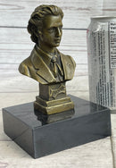 Frederic Chopin Bronze Bust Sculpture on Marble Base