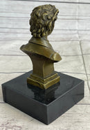 Frederic Chopin Bronze Bust Sculpture on Marble Base