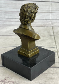 Frederic Chopin Bronze Bust Sculpture on Marble Base