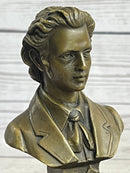 Frederic Chopin Bronze Bust Sculpture on Marble Base