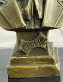 Frederic Chopin Bronze Bust Sculpture on Marble Base