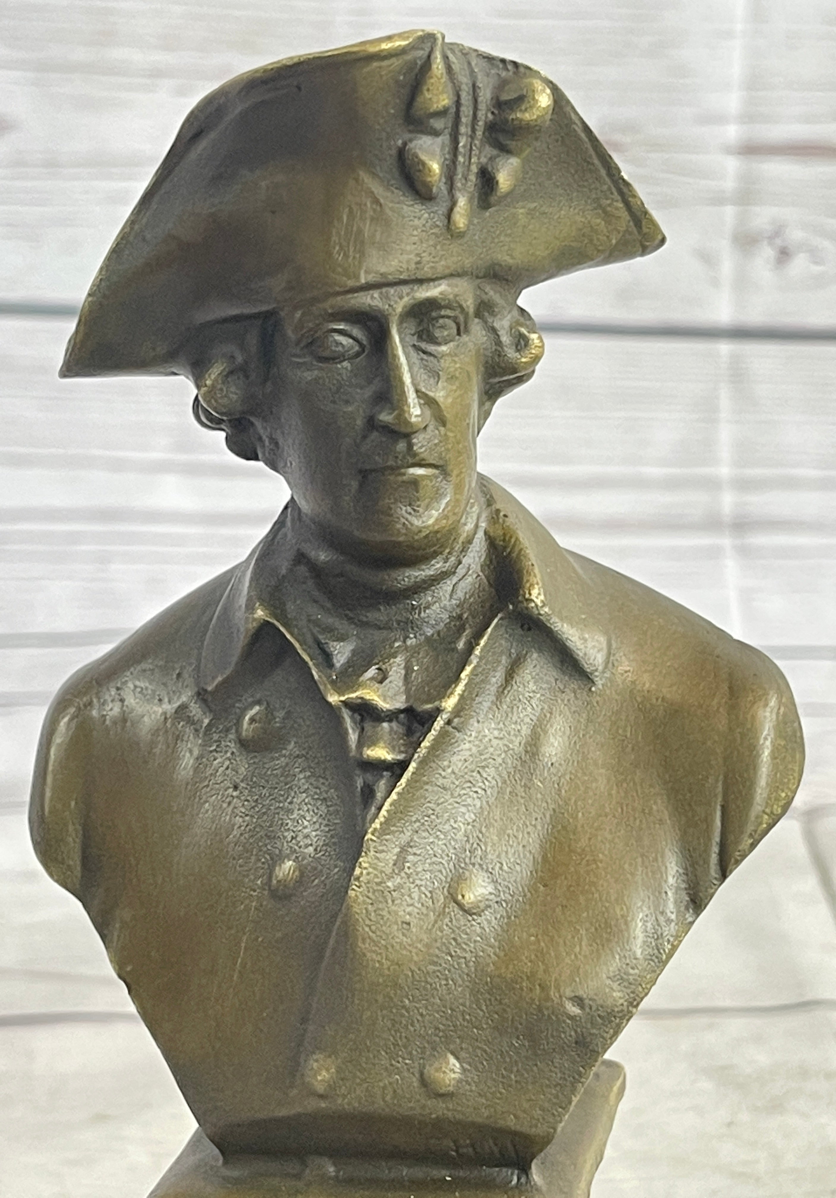 Frederick II of Prussia Bronze Bust 7" x 4"