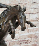 BRONCO BUSTER Frederic Remington Western Bronze Statue Sculpture Marble Base 17" x 15"