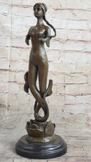 Mermaid Standing Bronze Figure 16''L Nautical Tropical