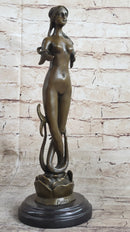 Mermaid Standing Bronze Figure 16''L Nautical Tropical