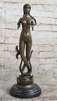 Mermaid Standing Bronze Figure 16''L Nautical Tropical