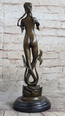 Mermaid Standing Bronze Figure 16''L Nautical Tropical