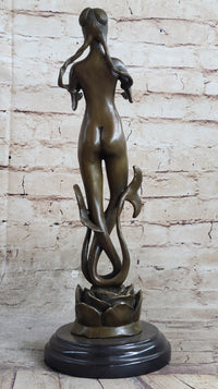 Mermaid Standing Bronze Figure 16''L Nautical Tropical