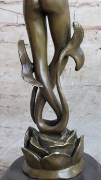Mermaid Standing Bronze Figure 16''L Nautical Tropical