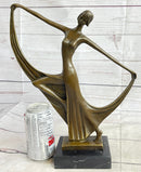 Art Deco Dancer Showgirl Bronze Sculpture 13" x 12"