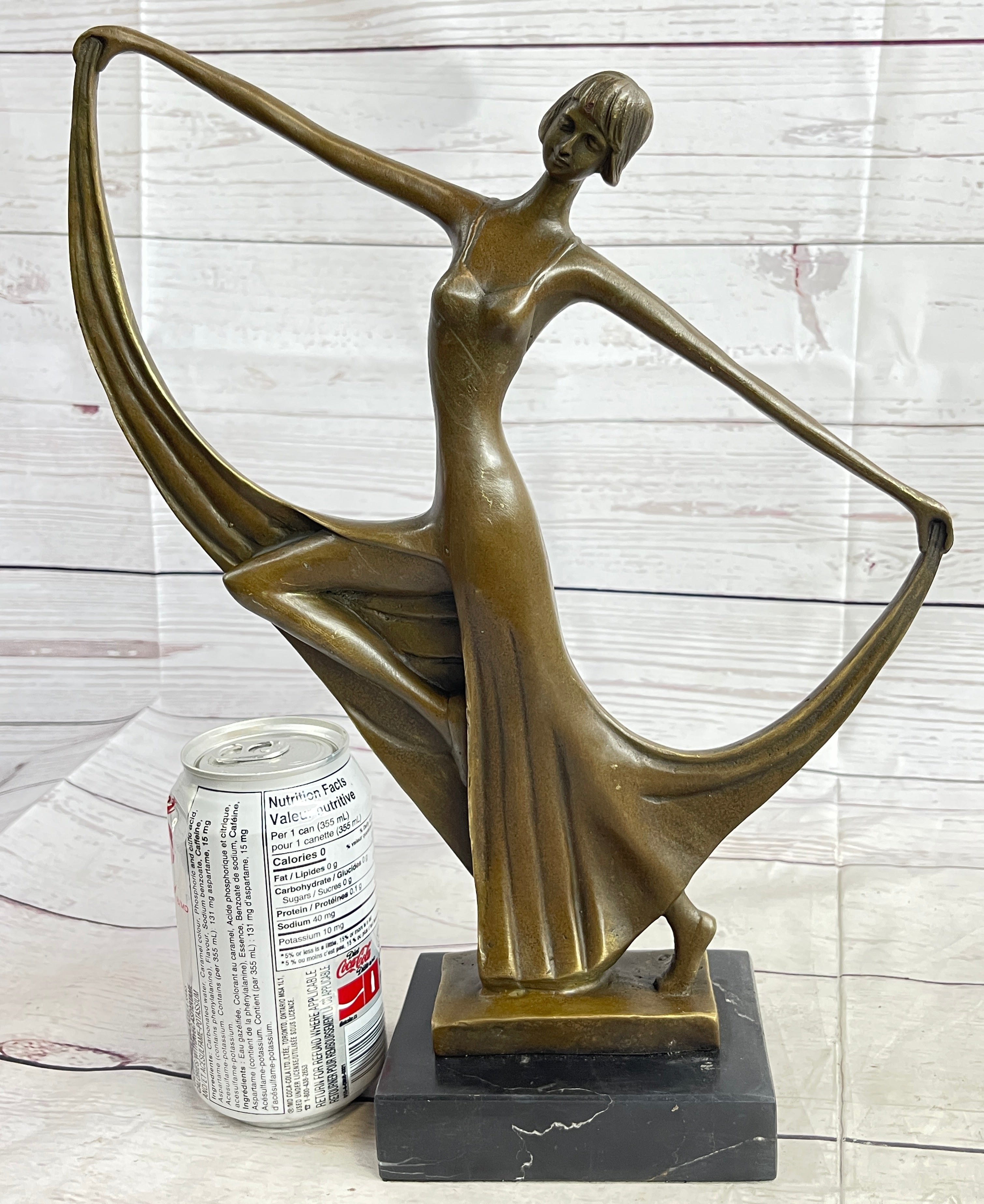 Art Deco Dancer Showgirl Bronze Sculpture 13" x 12"
