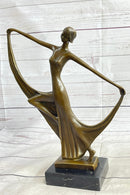 Art Deco Dancer Showgirl Bronze Sculpture 13" x 12"