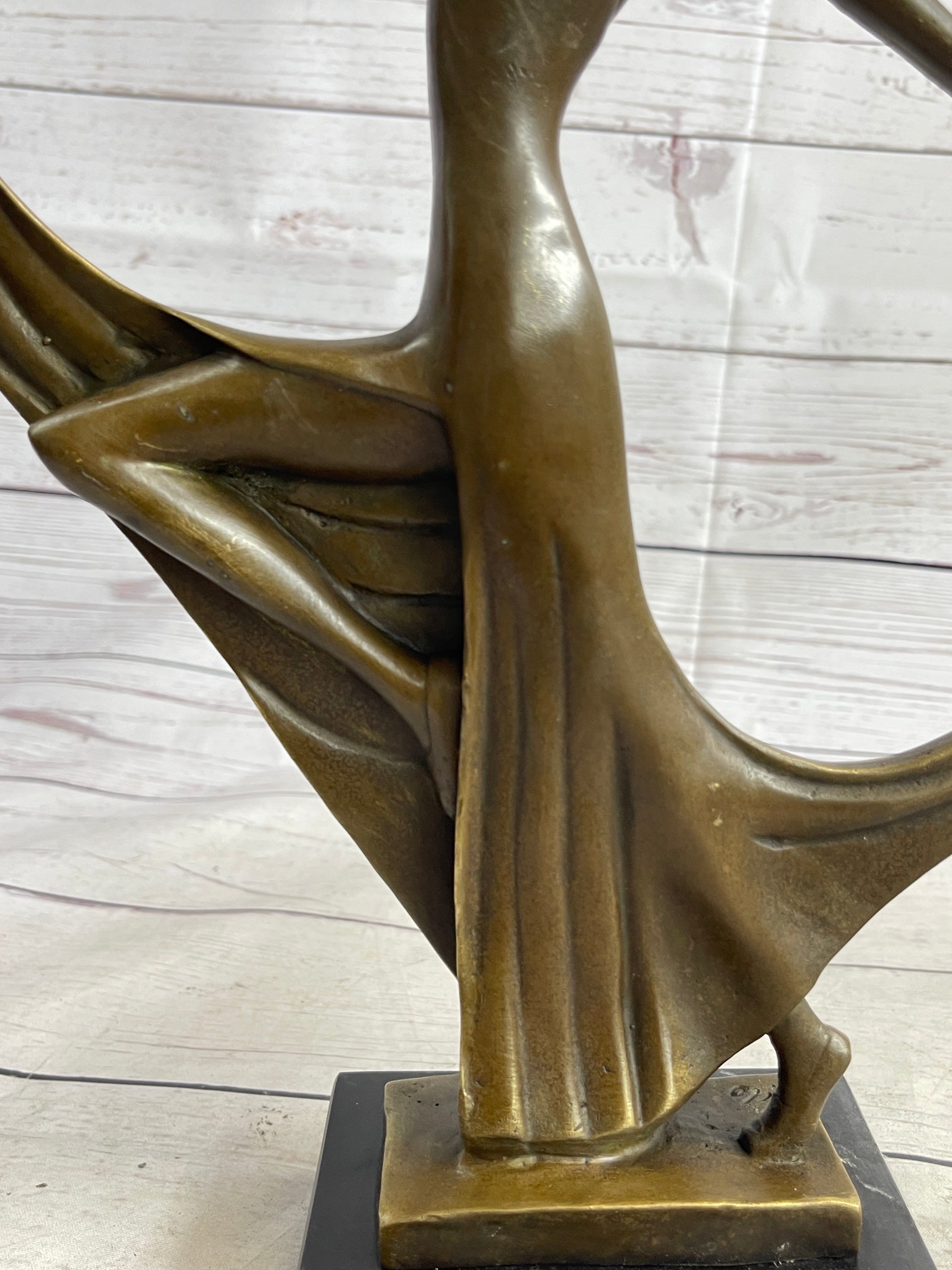 Art Deco Dancer Showgirl Bronze Sculpture 13" x 12"