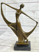 Art Deco Dancer Showgirl Bronze Sculpture 13" x 12"