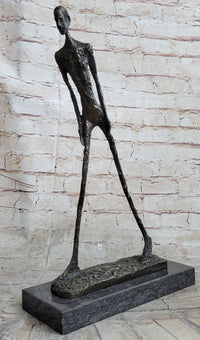 WALKING MAN after Giacometti Bronze Statue Sculpture Modern Art 18" x 10"