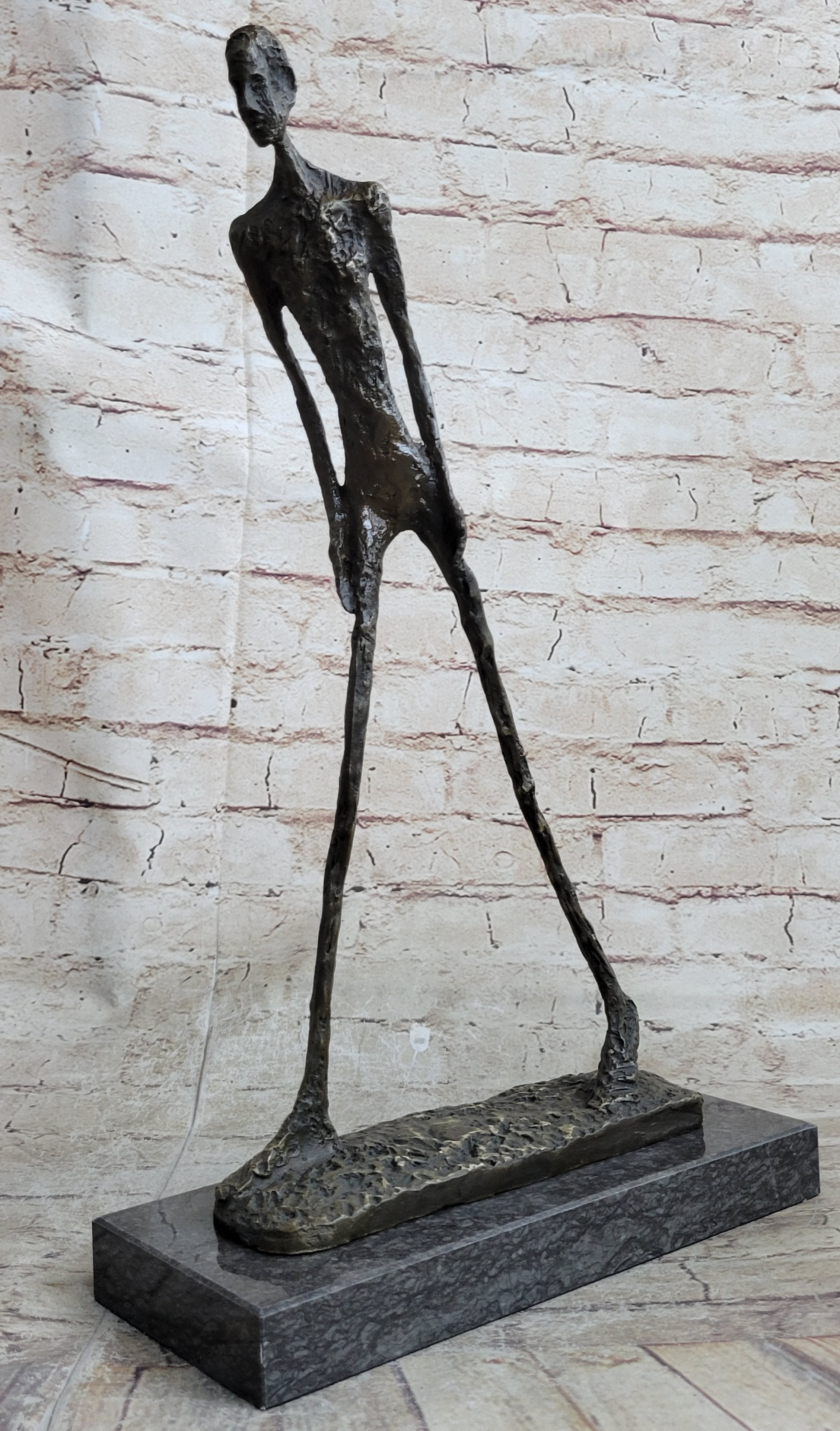 WALKING MAN after Giacometti Bronze Statue Sculpture Modern Art 18" x 10"