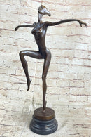 Surreal Abstract Modern Art Dancer Girl Nude Female Figure on Marble Base Signed Original
