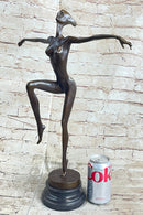 Surreal Abstract Modern Art Dancer Girl Nude Female Figure on Marble Base Signed Original