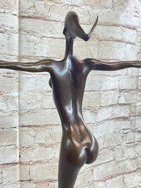 Surreal Abstract Modern Art Dancer Girl Nude Female Figure on Marble Base Signed Original