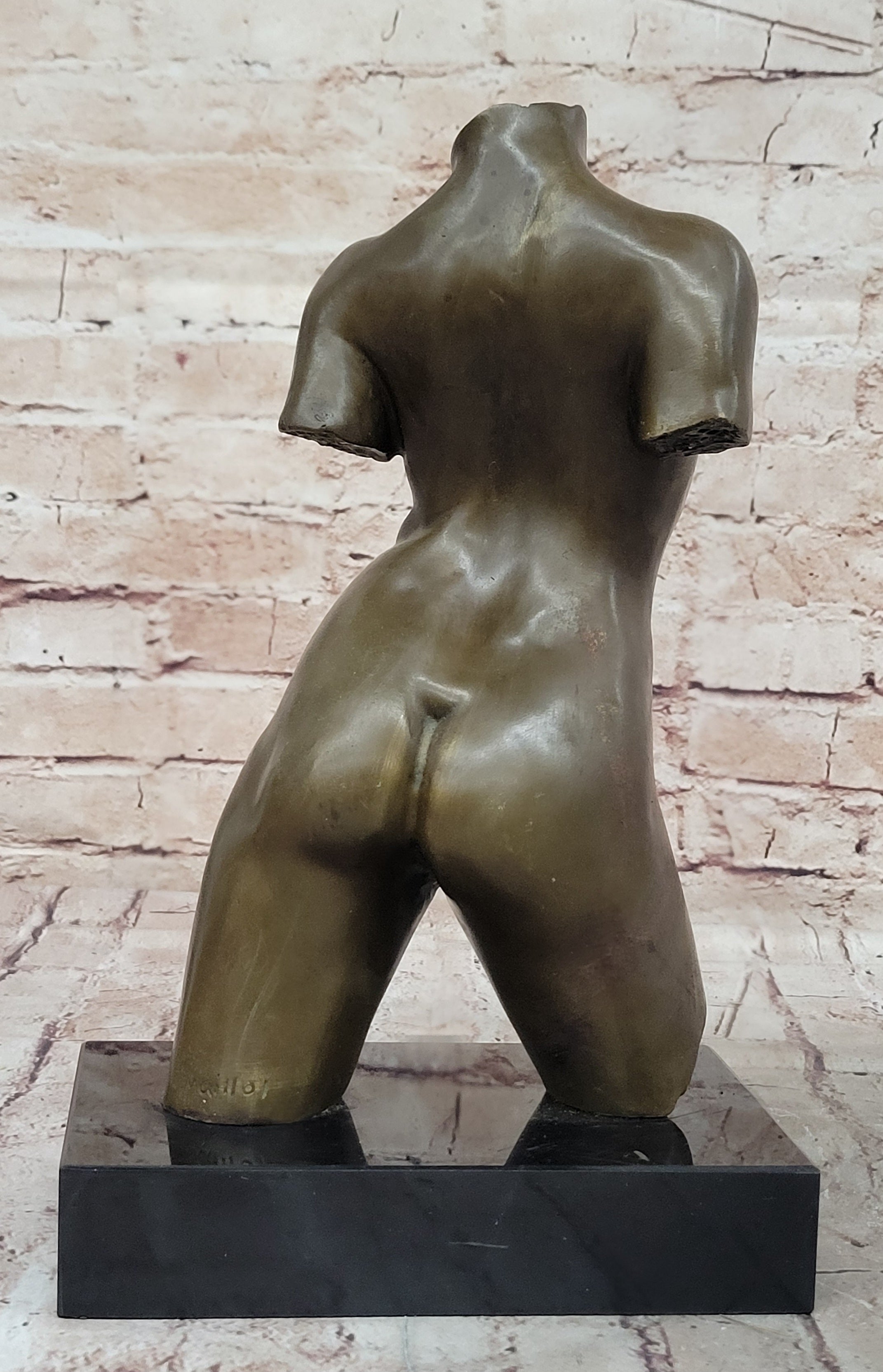 Maillol Nude Female Torso Bronze Sculpture Statue Figure Modern Art Marble Base 13" x 8"