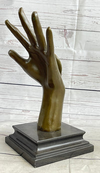 Surreal Bronze Sculpture Hand w/ Ear 13" x 5" Signed