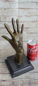 Screaming Face on Back of Hand Surrealist Bronze Sculpture