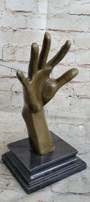 Screaming Face on Back of Hand Surrealist Bronze Sculpture
