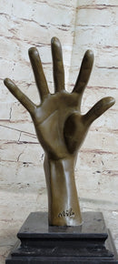 Screaming Face on Back of Hand Surrealist Bronze Sculpture