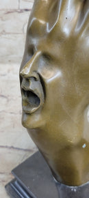 Screaming Face on Back of Hand Surrealist Bronze Sculpture