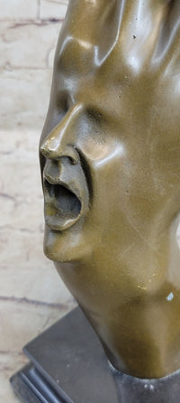 Screaming Face on Back of Hand Surrealist Bronze Sculpture