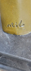 Screaming Face on Back of Hand Surrealist Bronze Sculpture