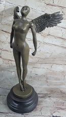 Abstract Winged Angel Nude Female Figure Bronze Sculpture Vitaleh