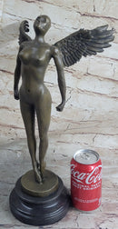 Abstract Winged Angel Nude Female Figure Bronze Sculpture Vitaleh
