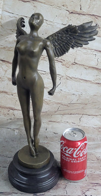 Abstract Winged Angel Nude Female Figure Bronze Sculpture Vitaleh