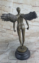 Abstract Winged Angel Nude Female Figure Bronze Sculpture Vitaleh